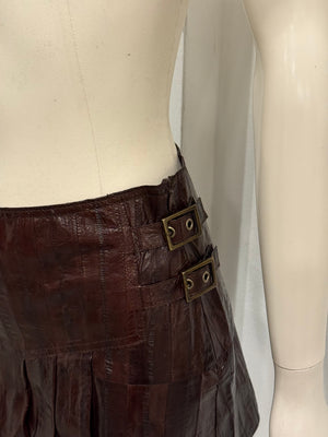 F/W2002 Christian Dior by John Galliano runway paneled eel leather skirt