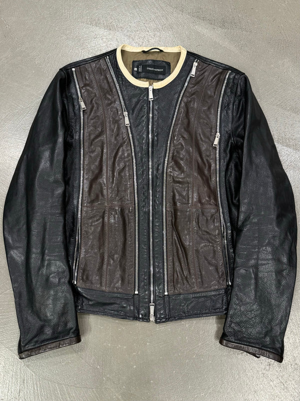 SS2014 Dsquared2 multi-zip biker leather jacket