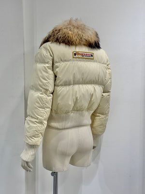 2000s Dsquared2 cropped down jacket with real fur