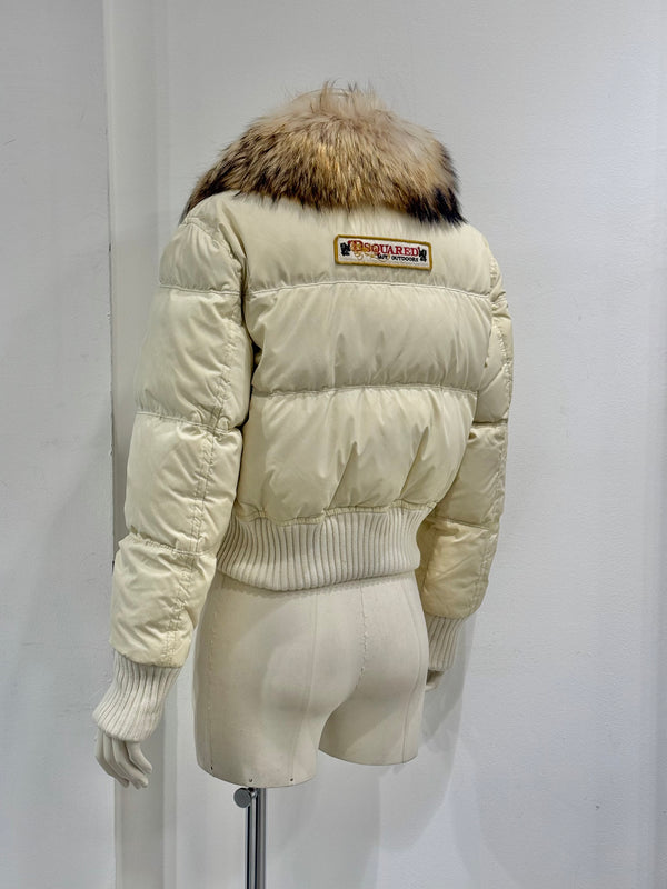 2000s Dsquared2 cropped down jacket with real fur