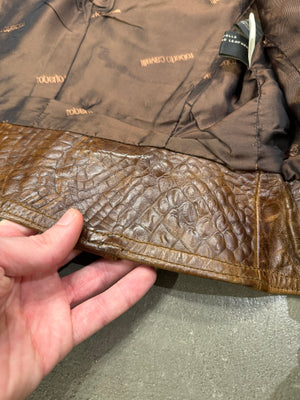 A/W2000 Roberto Cavalli crocodile embossed leather jacket