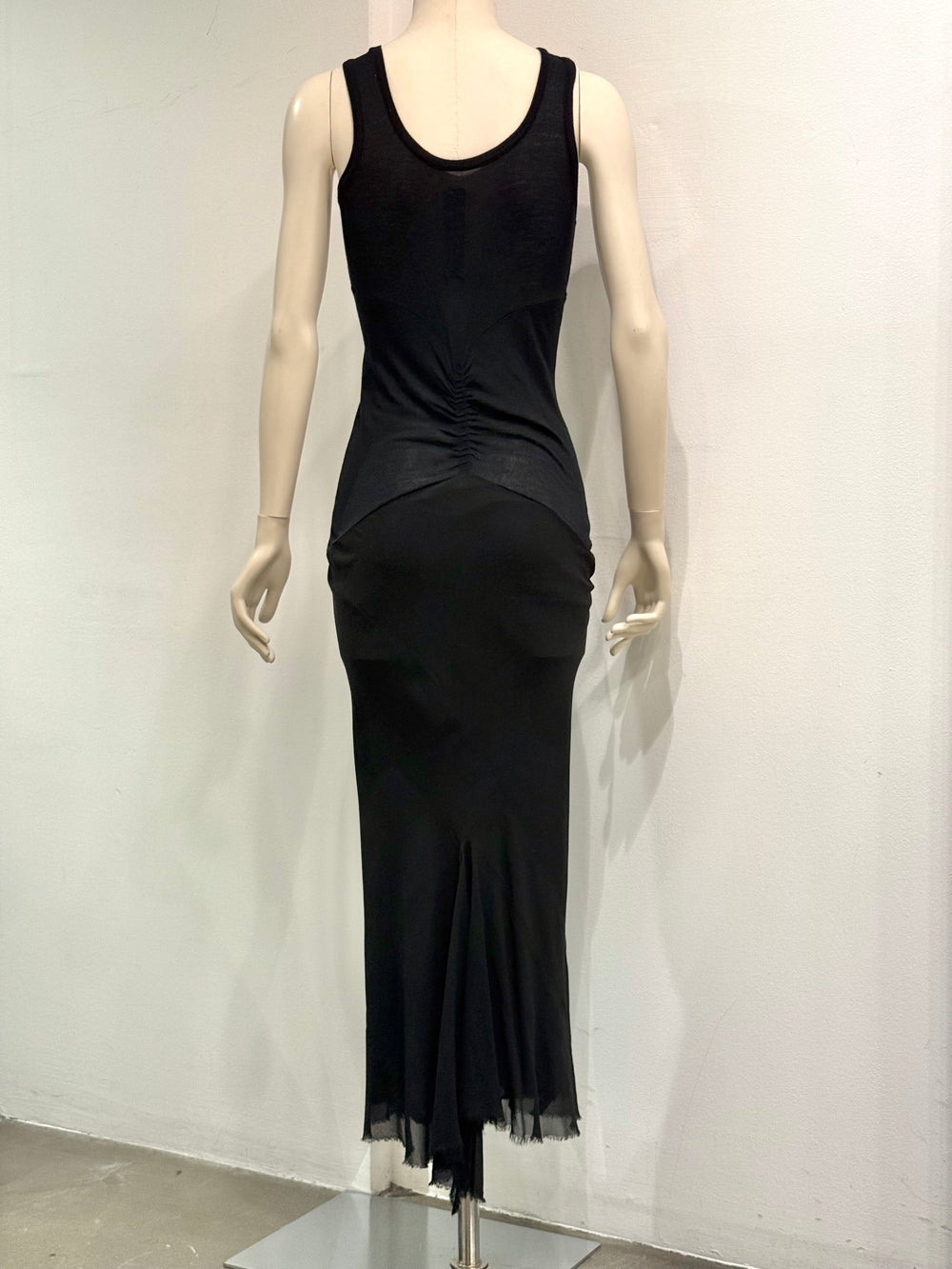 S/S2008 Rick Owens "Creatch" ruched maxi dress