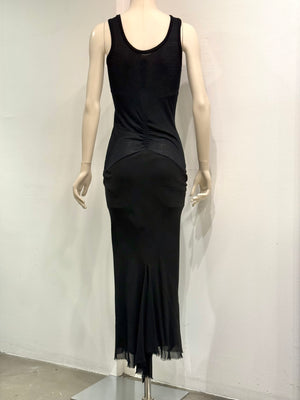 S/S2008 Rick Owens "Creatch" ruched maxi dress