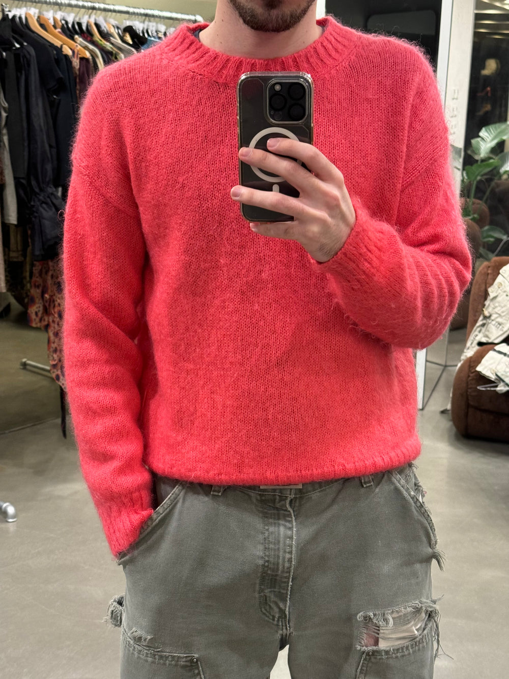 2018 Prada pink mohair sweater