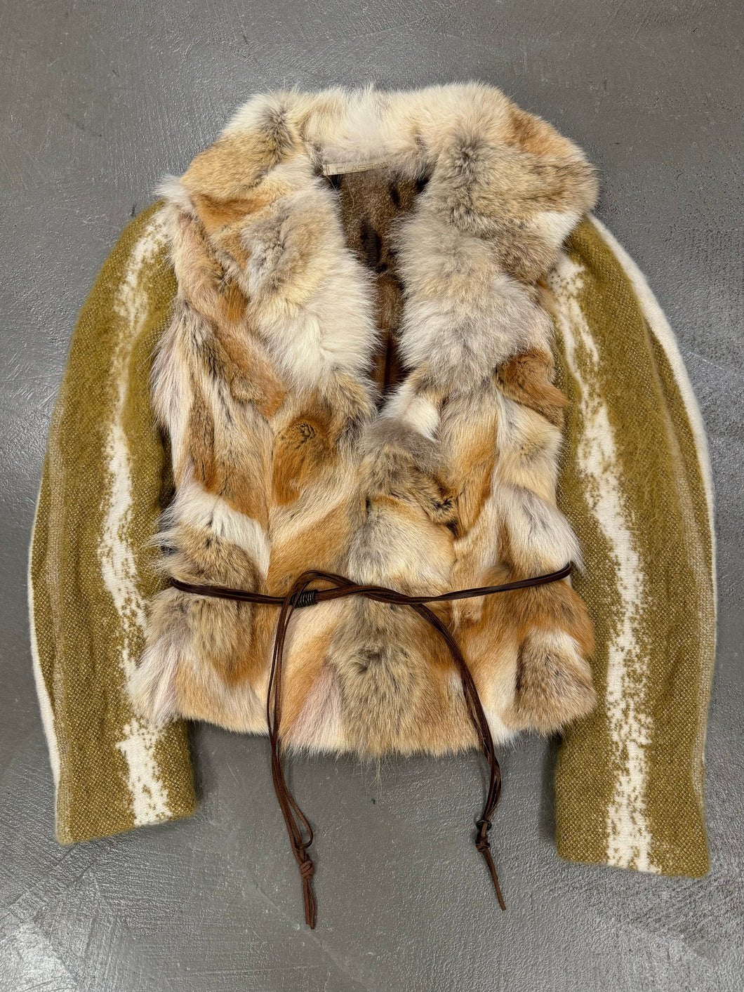 2000s Roberto Cavalli coyote fur hybrid jacket