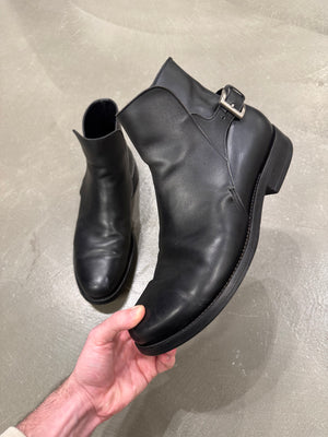 2000s Prada leather moto boots