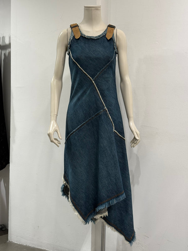 2000s Jean Paul Gaultier denim asymmetrical dress