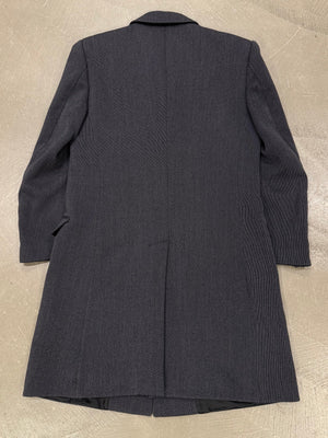 1990s Alexander McQueen long coat with structured shoulders