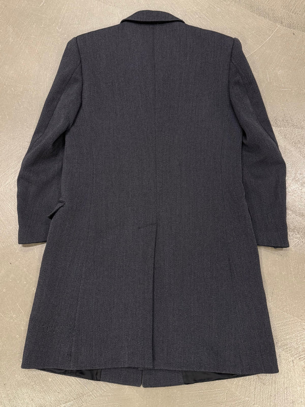 1990s Alexander McQueen long coat with structured shoulders