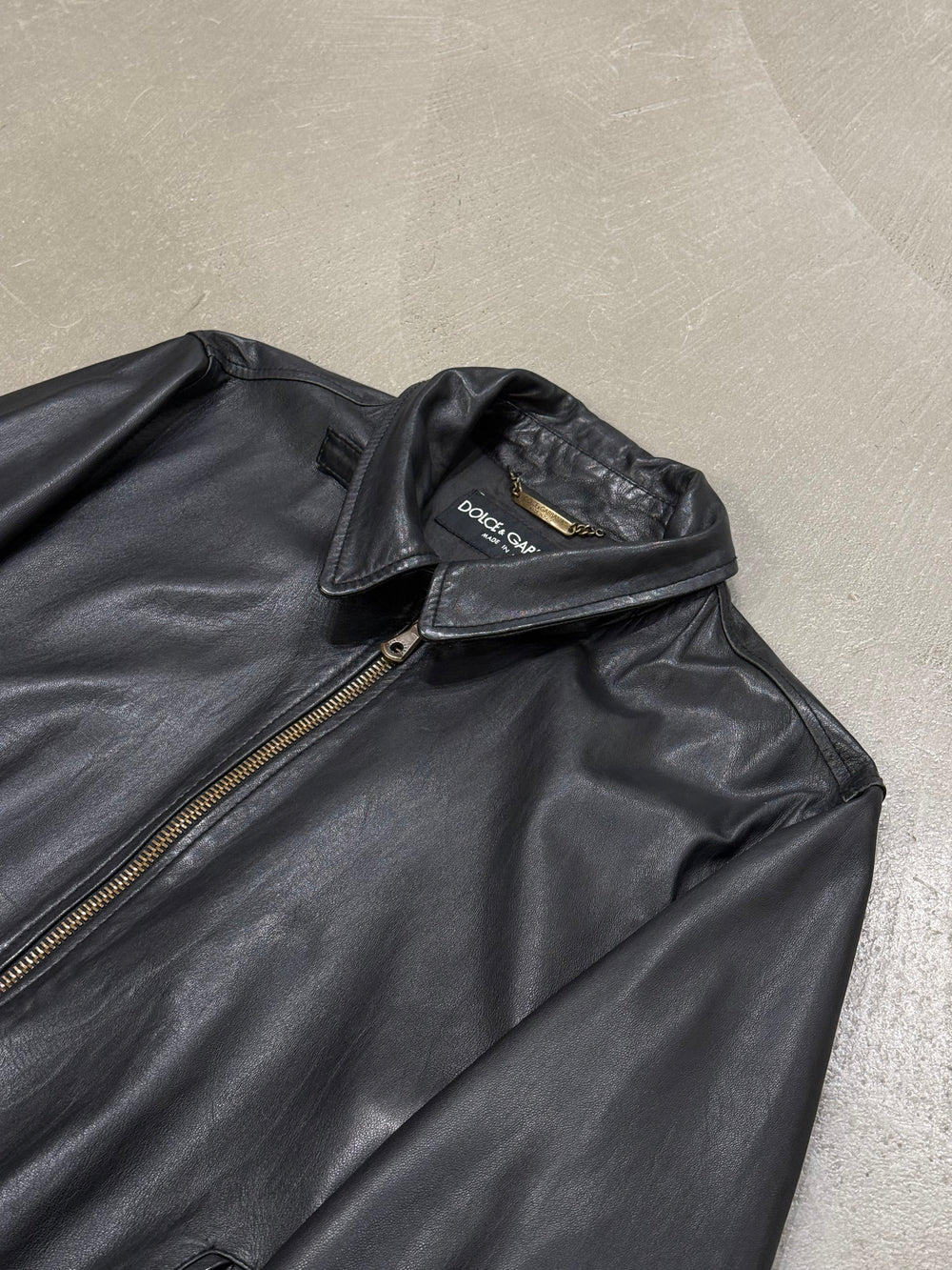 2000s Dolce & Gabbana leather bomber jacket