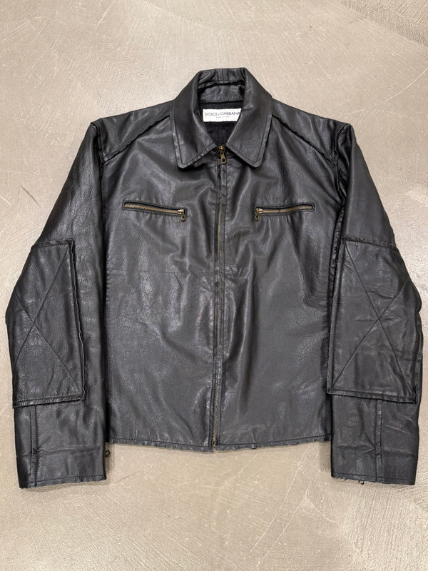 1990s Dolce & Gabbana panelled leather jacket