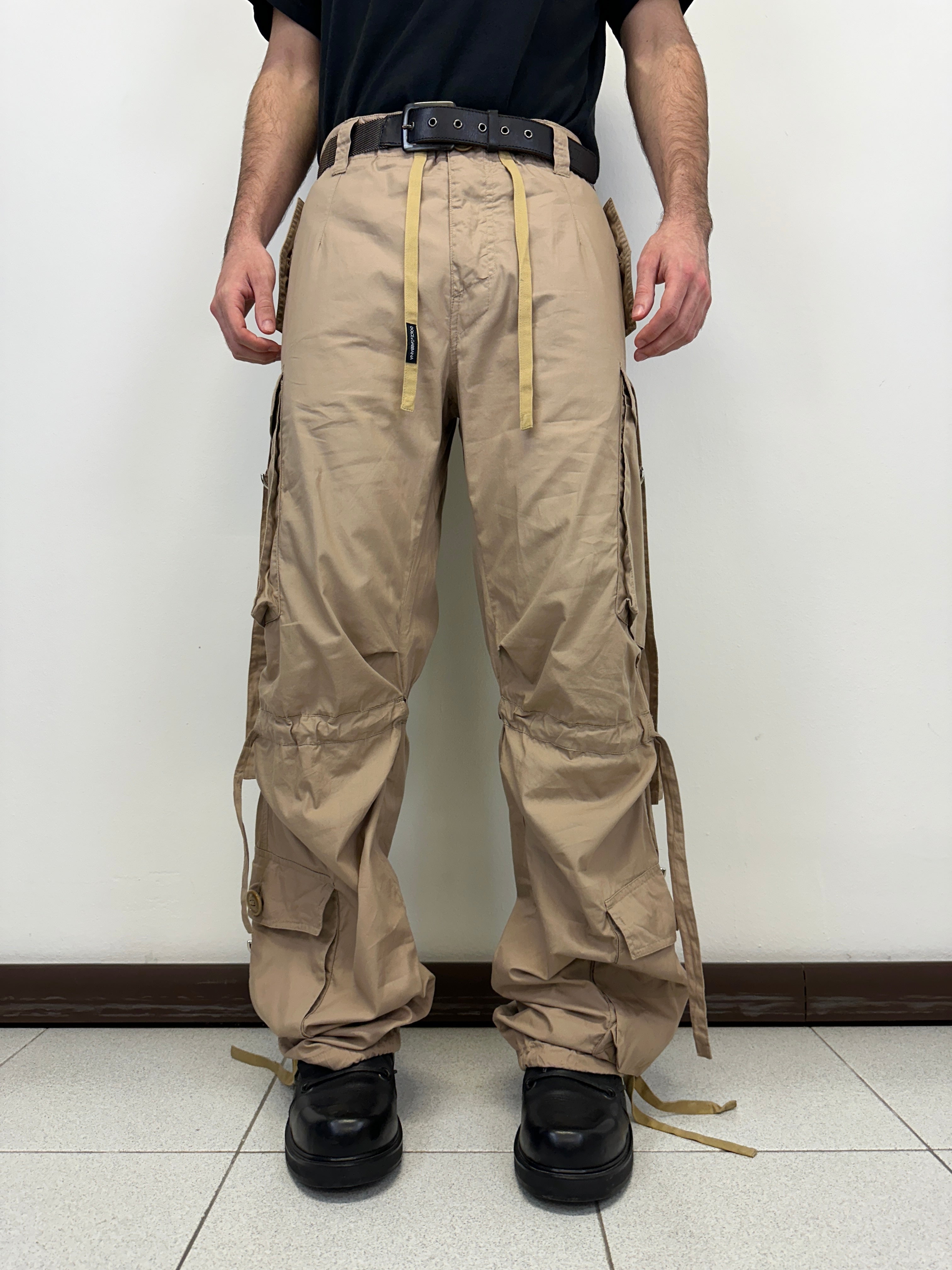 SS2004 Dolce & Gabbana Bondage parachute cargo pants