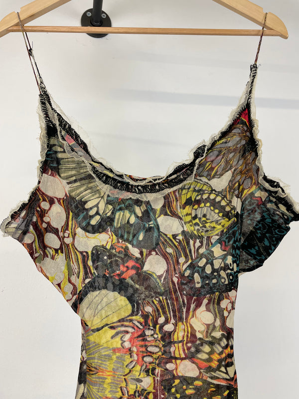 SS2003 Jean Paul Gaultier butterfly tattoo mesh top