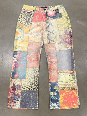 2000s Roberto Cavalli patchwork pants