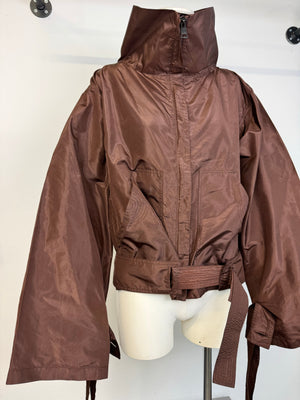 F/W 2002 Gucci by Tom Ford Brown Silk Baggy Kimono Jacket