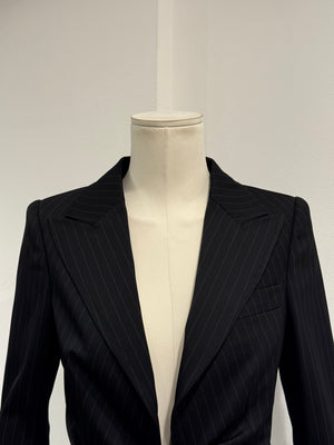 2004 Gucci by Tom Ford pinstripe bow blazer
