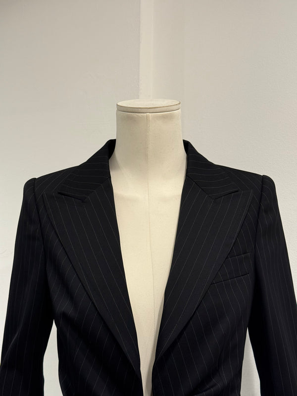 2004 Gucci by Tom Ford pinstripe bow blazer