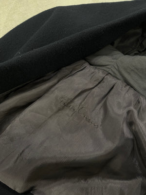 2000s Rick Owens giant hood coat with leather sleeves