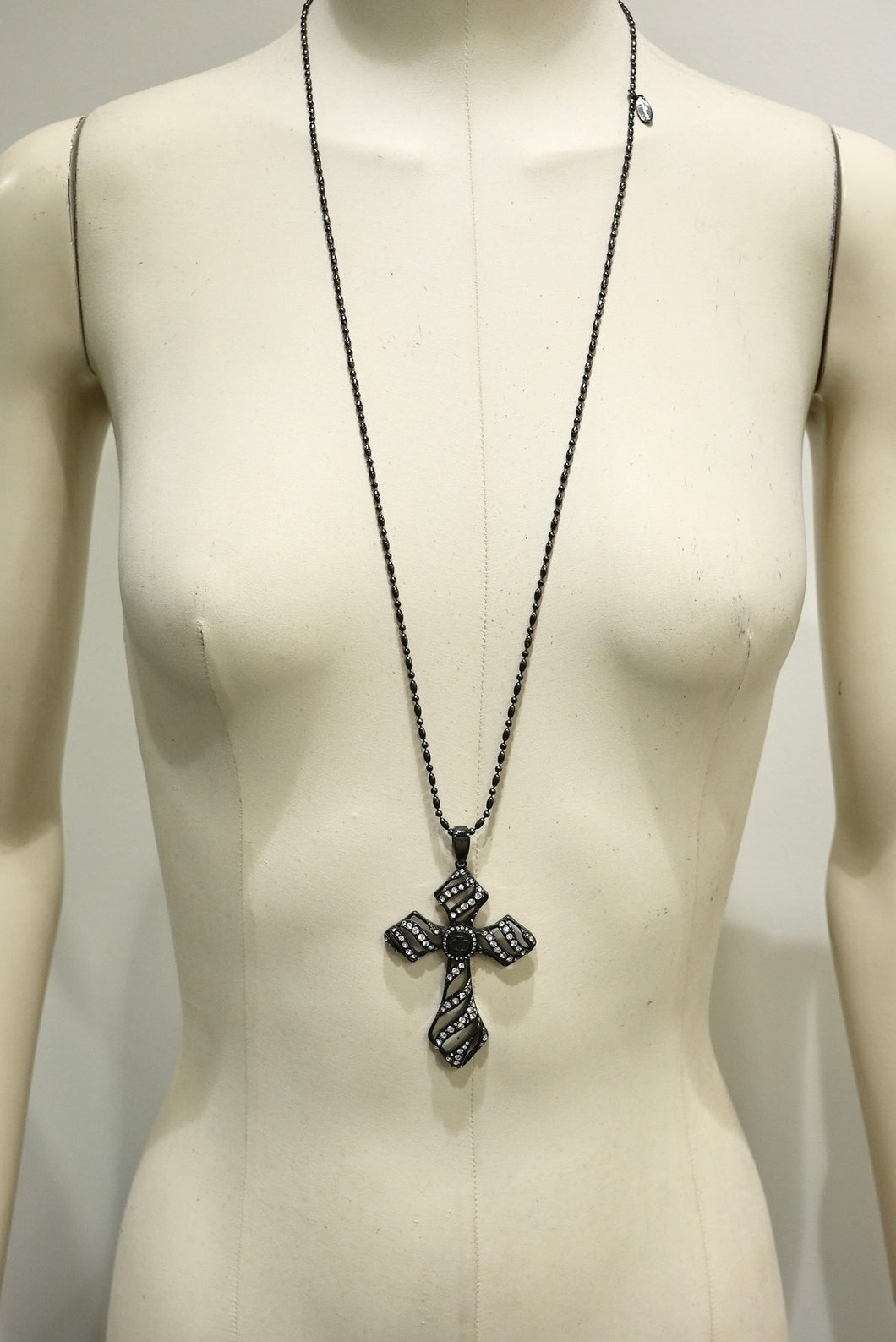 2000s Roberto Cavalli big studded cross necklace