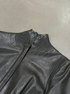 A/W2003 Alexander McQueen paneled biker leather jacket