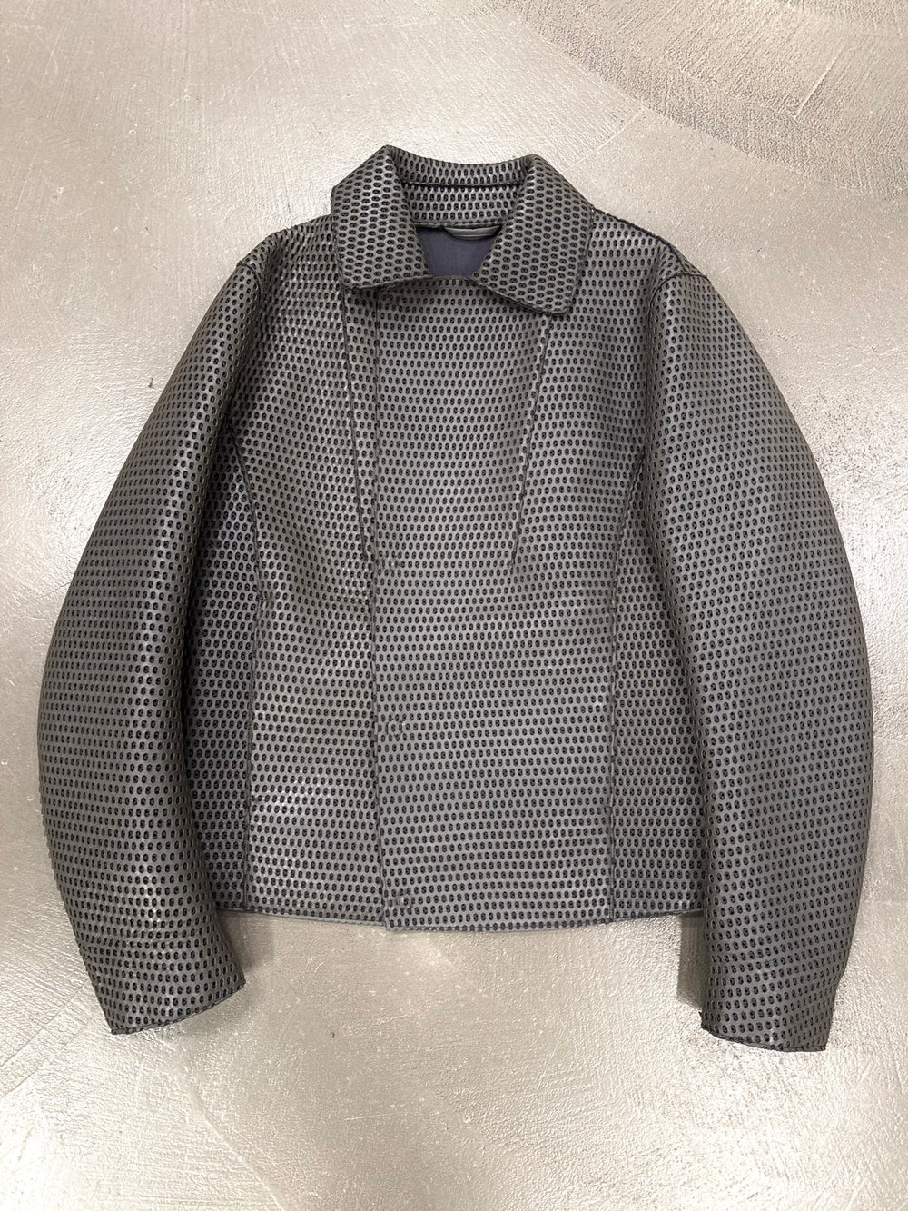 A/W2013 Emporio Armani runway laser cut leather jacket
