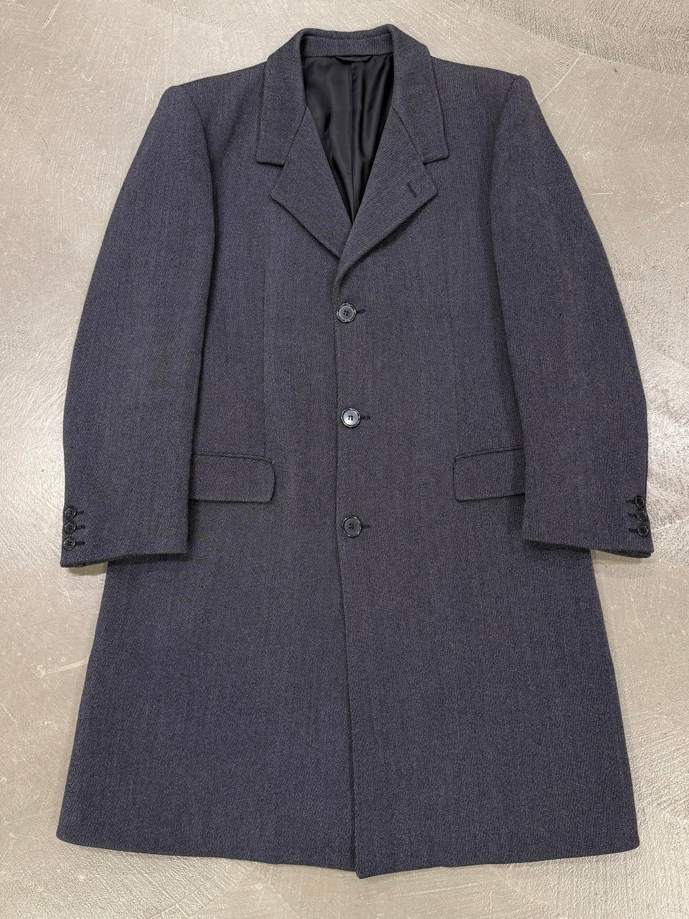 1990s Alexander McQueen long coat with structured shoulders