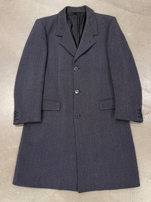 1990s Alexander McQueen long coat with structured shoulders