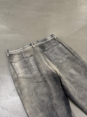 Rick Owens distressed faded bolans bootcut