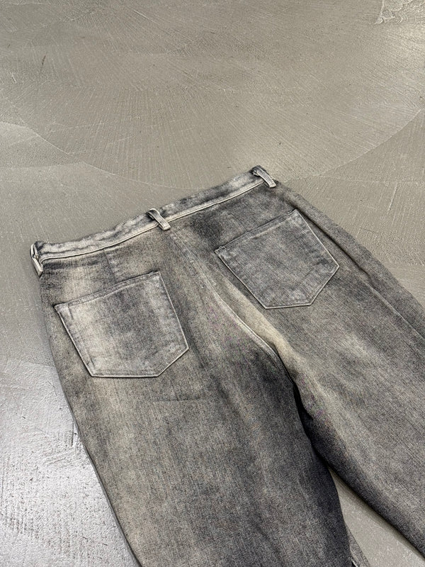 Rick Owens distressed faded bolans bootcut