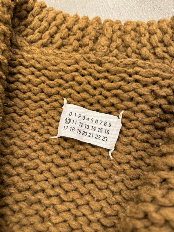 1990s Maison Margiela Miss Deanna Heavy Knit Shawl Collar Sweater