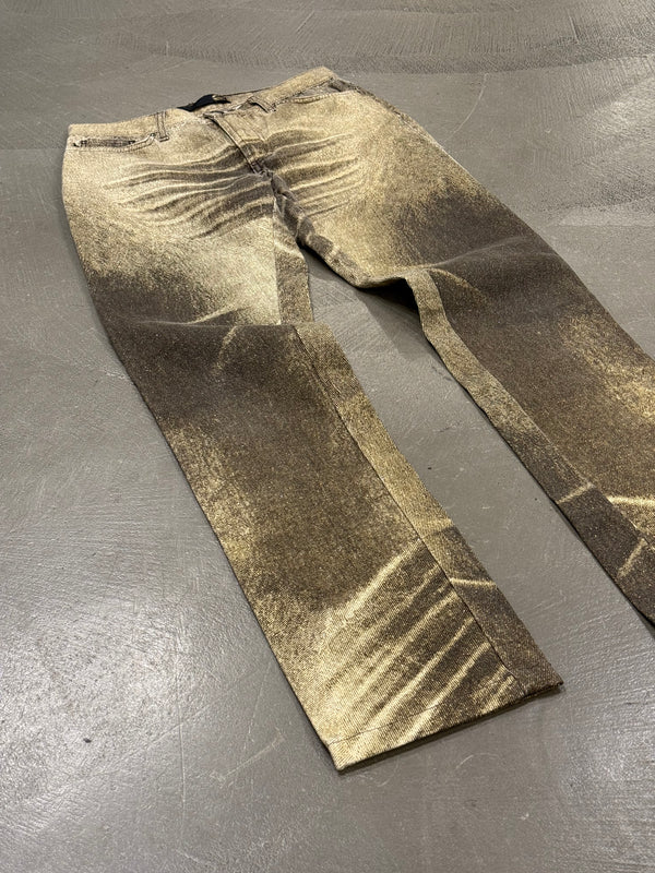 2000s Cavalli faded effect print jeans