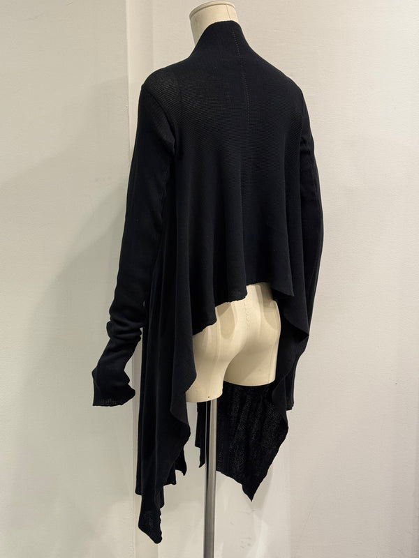 2000s Rick Owens asymmetrical long cardigan