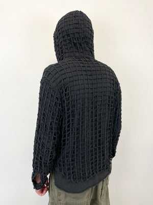 AW2012 Dolce & Gabbana laser cut net double layer hoodie