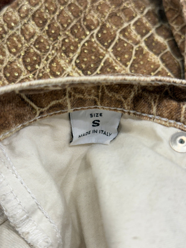 1990s Roberto Cavalli crocodile print pants