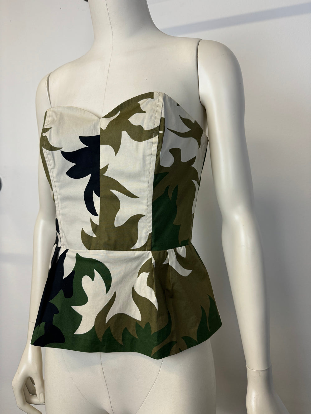 2006 Prada camouflage military corset bustier top
