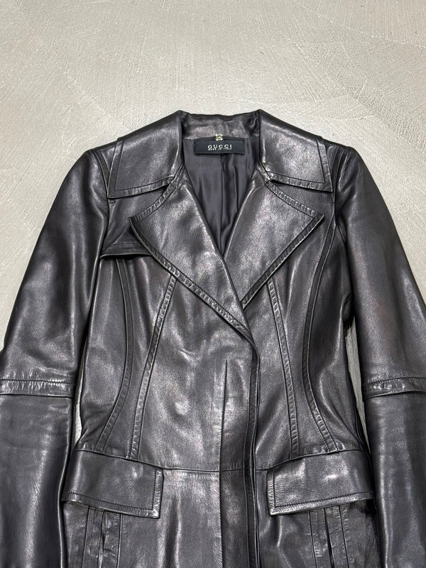 2004 Gucci by Tom Ford leather trench coat