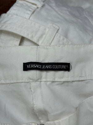 2000s Versace bondage white pants