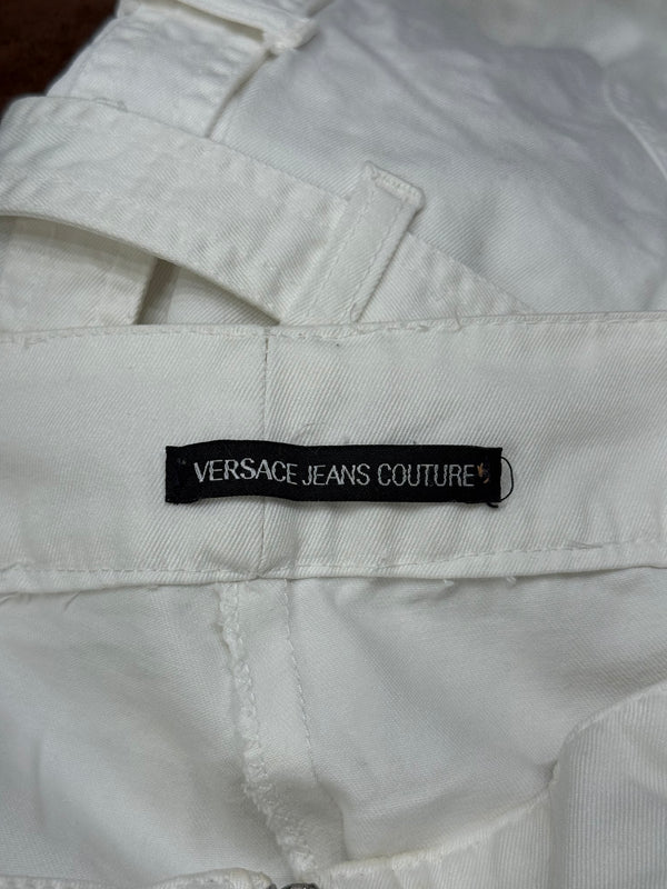 2000s Versace bondage white pants