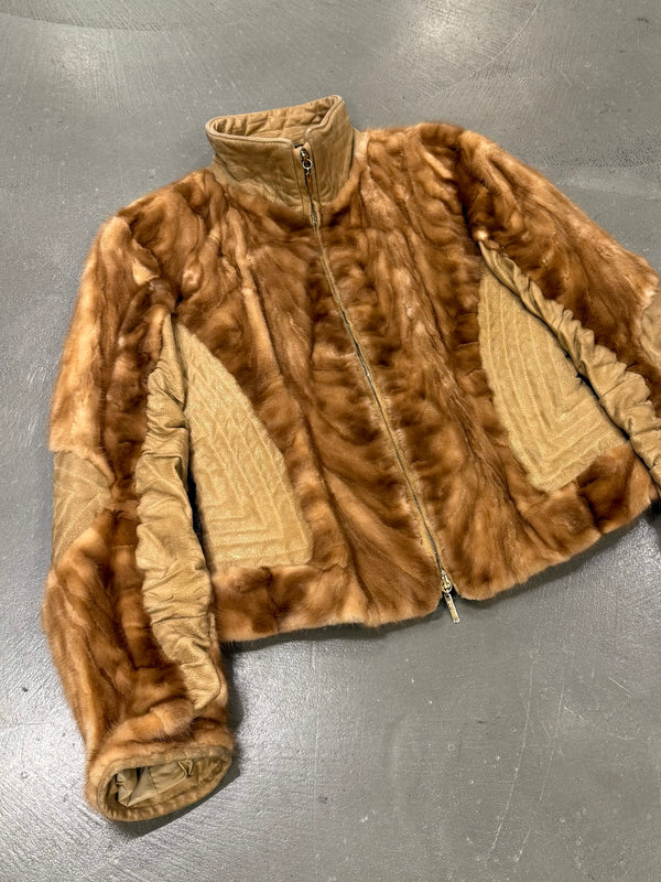 Roberto Cavalli mink fur leather jacket