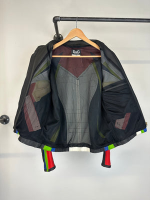 SS2004 Dolce & Gabbana leather biker racing jacket