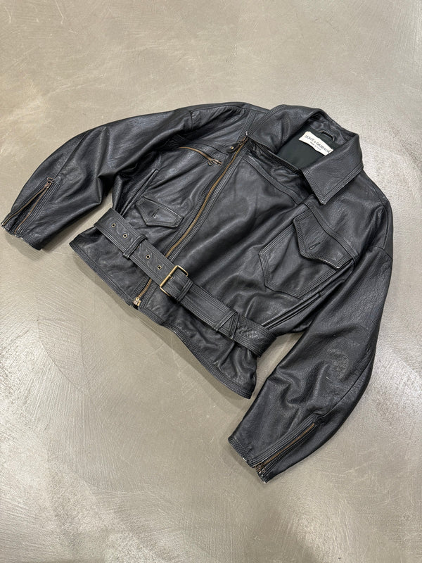 S/S 1992 Dolce & Gabbana leather biker boxy jacket