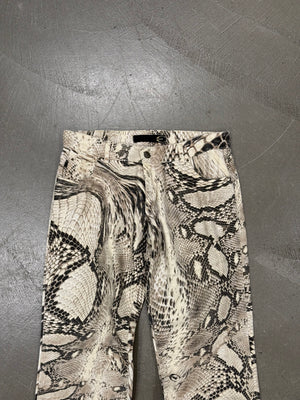 2000s Roberto Cavalli snake print pants