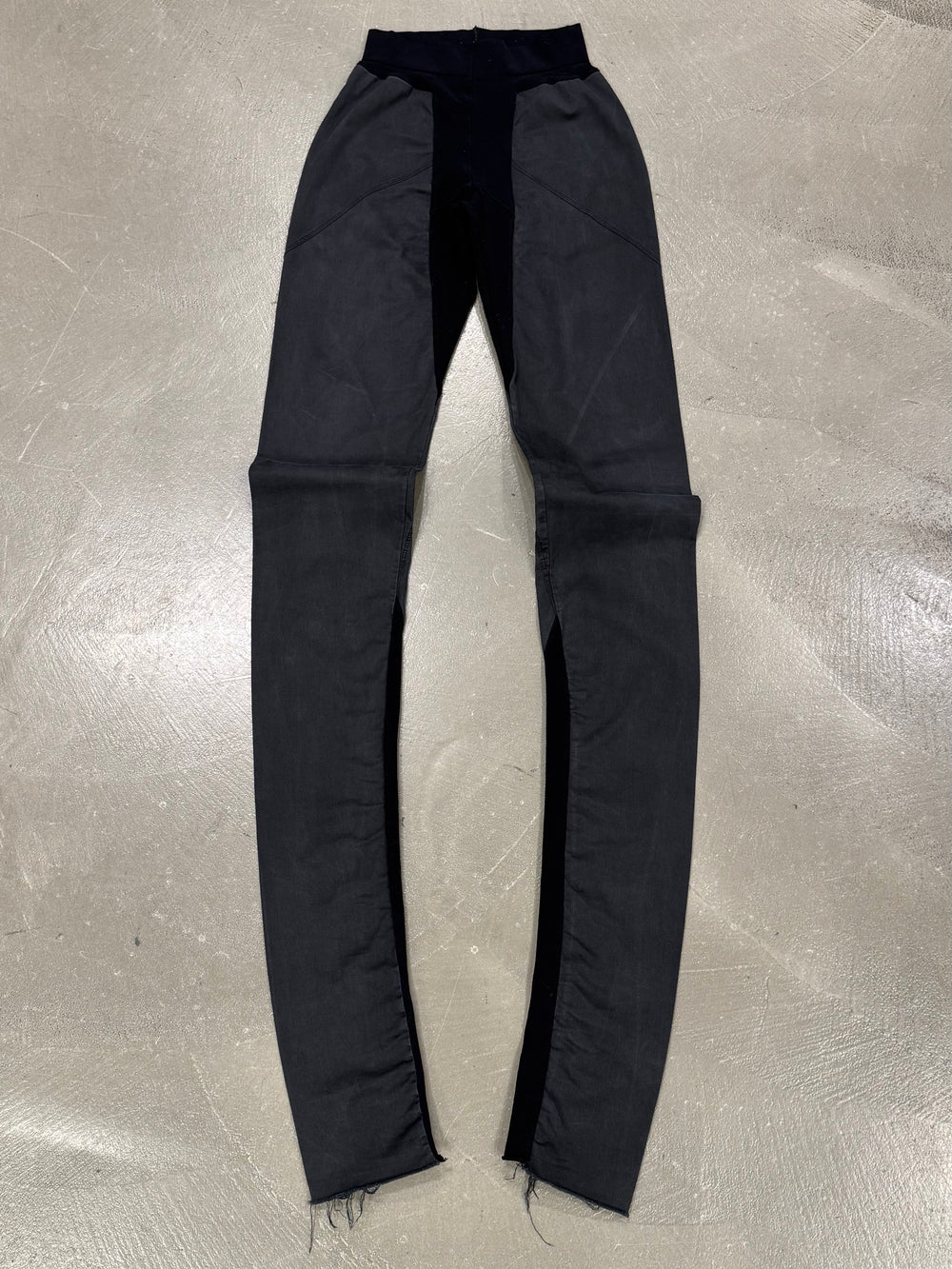 2000s Rick Owens ultra long leather leggings