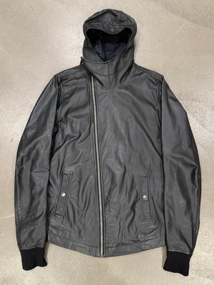 2009 Rick Owens molino scuba hood leather jacket