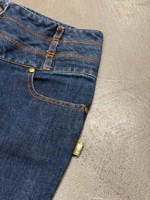 2000s Jean Paul Gaultier double waisted jeans
