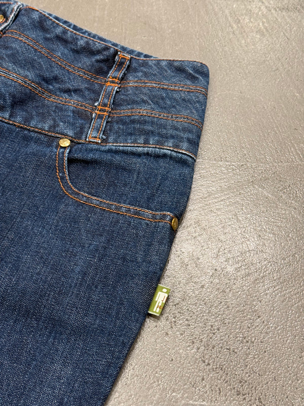 2000s Jean Paul Gaultier double waisted jeans