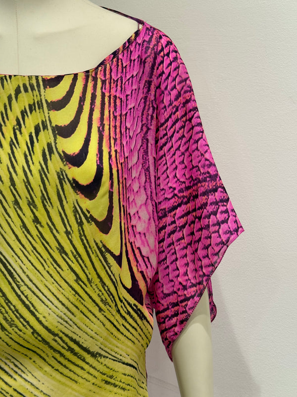 S/S2001 Roberto Cavalli psychedelic illusion blouse top / mini dress