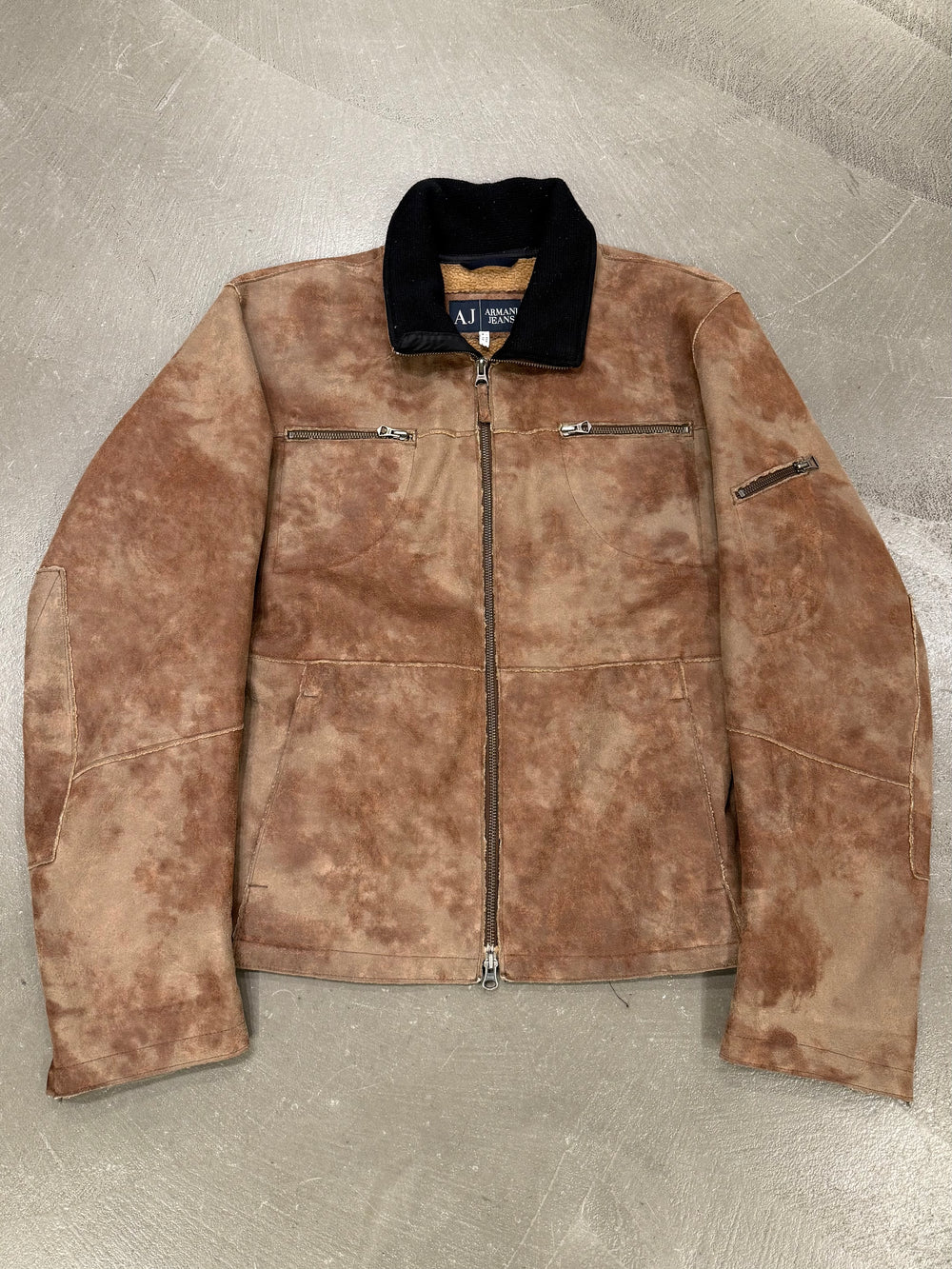 2000s Armani faded faux shearling jacket