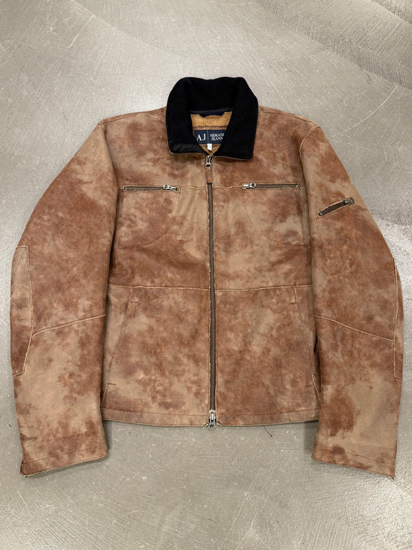 2000s Armani faded faux shearling jacket