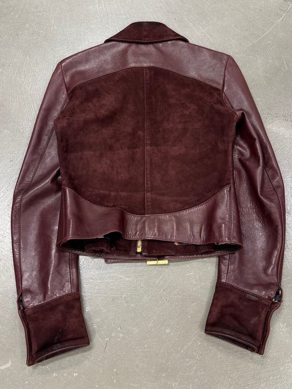 2001 Dolce & Gabbana paneled hybrid leather jacket